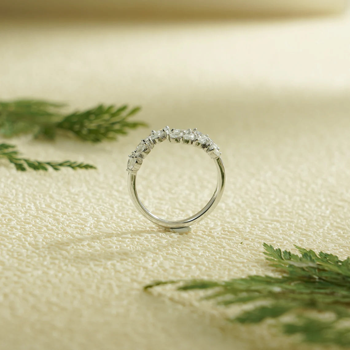 Marquise moissanite diamond ring