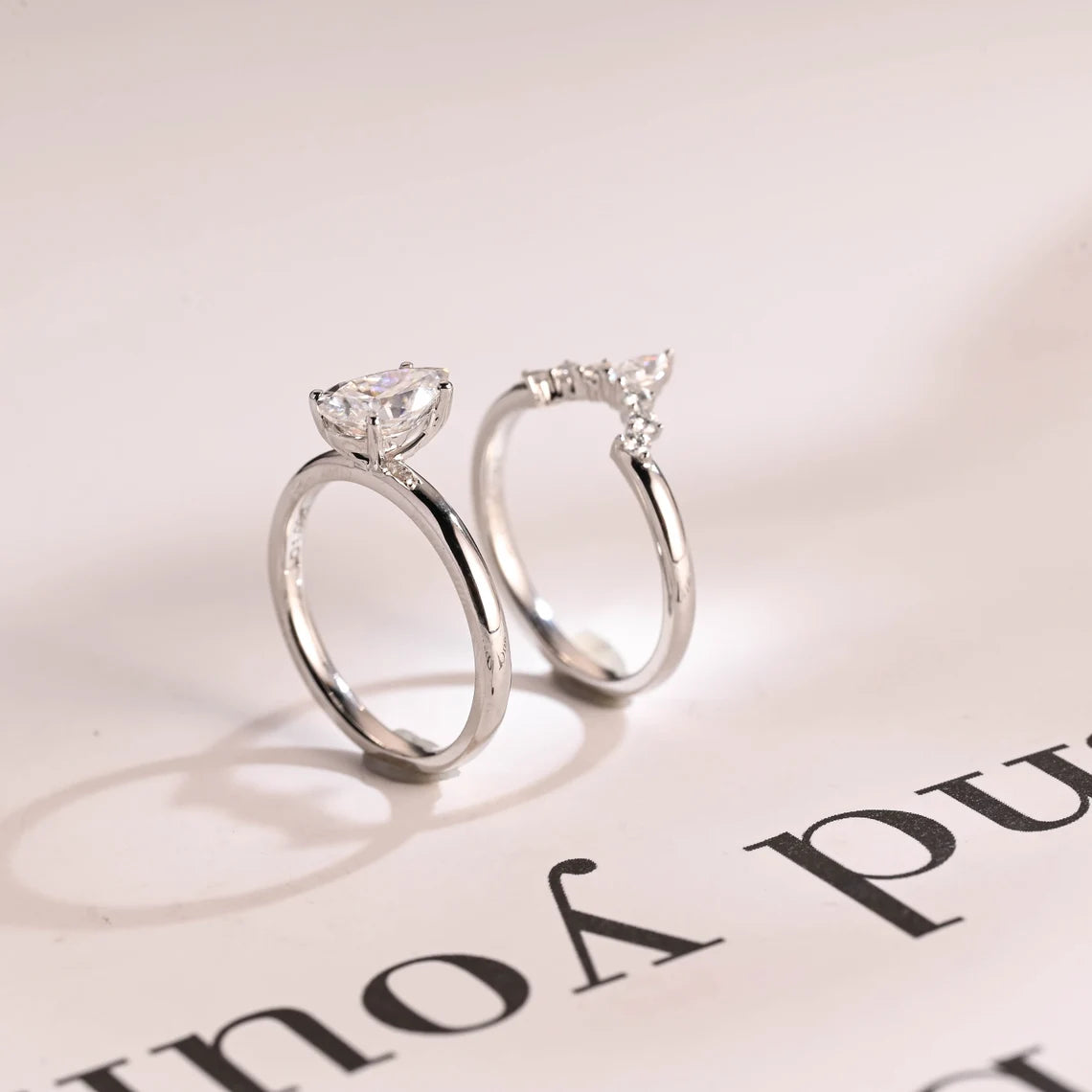Straight shank engagement ring