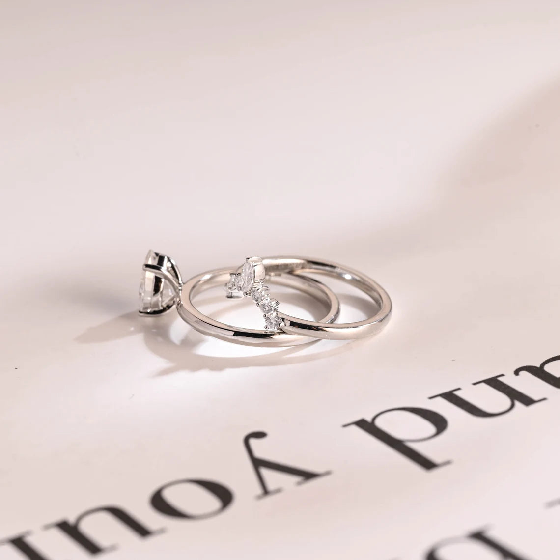 Moissanite engagement ring set