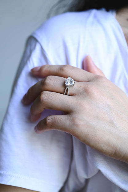 Handcrafted moissanite ring