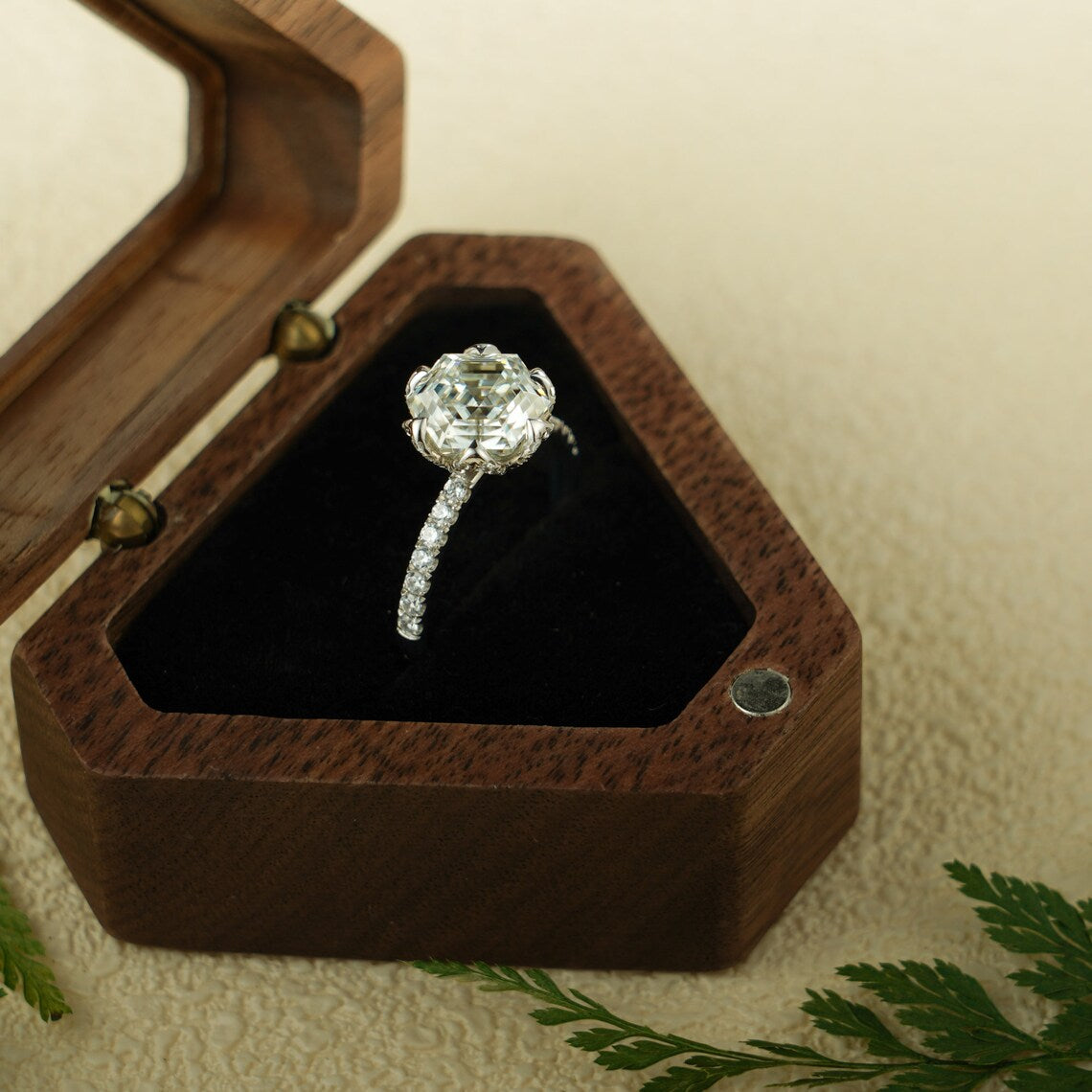 Hidden halo engagement ring