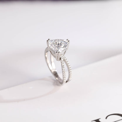Split shank moissanite ring