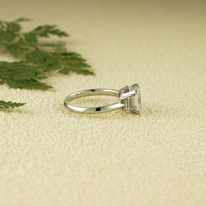 White gold moissanite ring