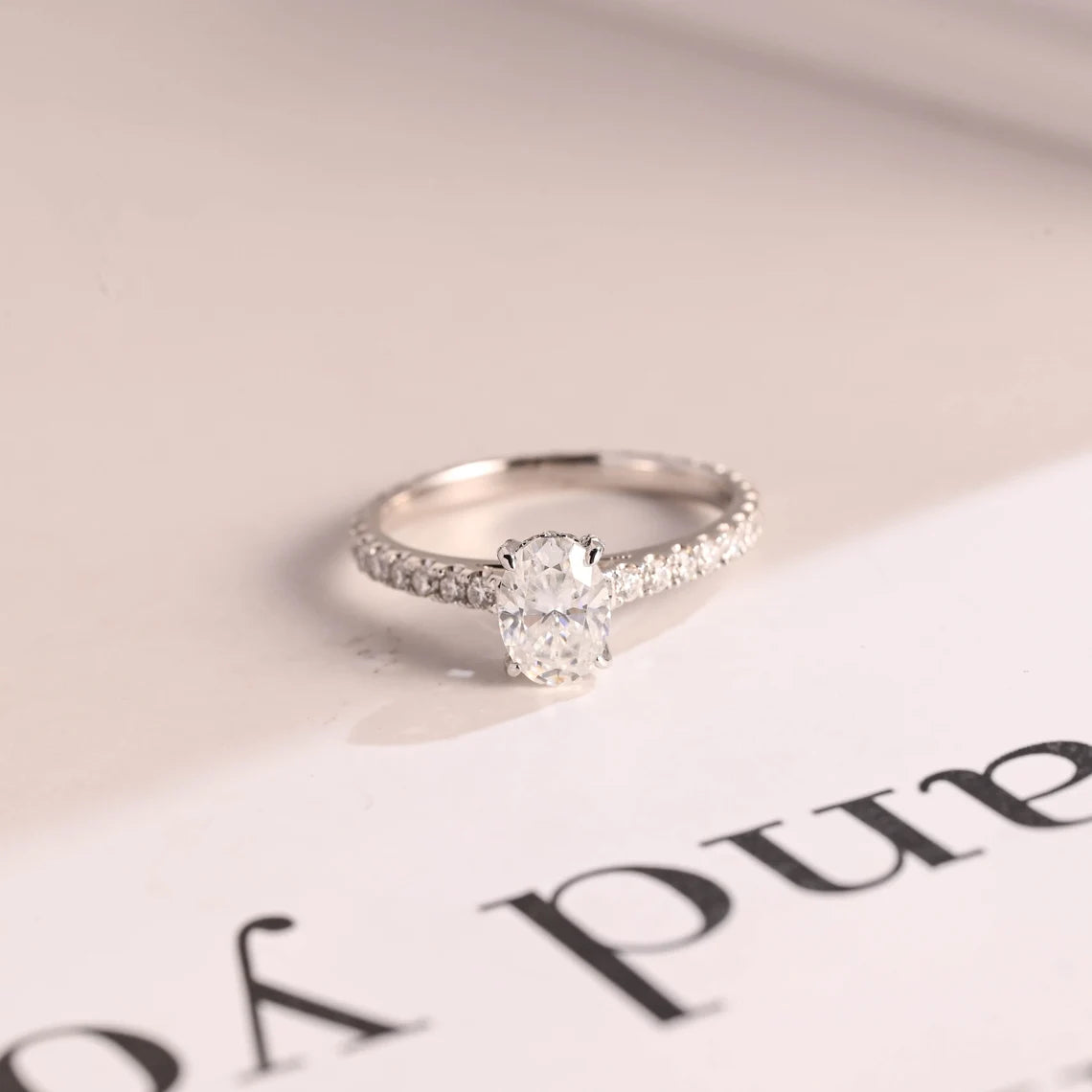 Oval Cut Moissanite Ring