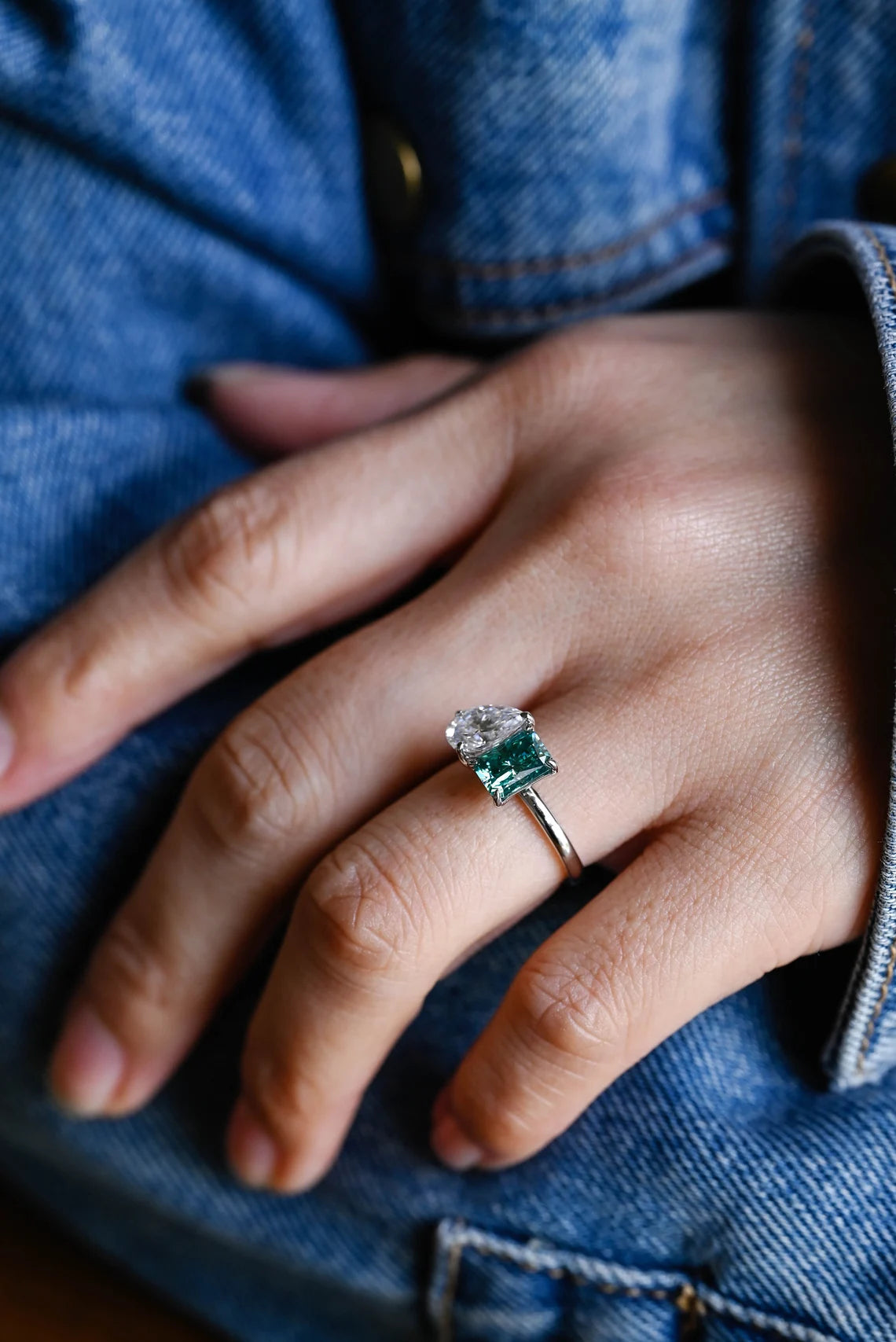 Bridal toi et moi ring