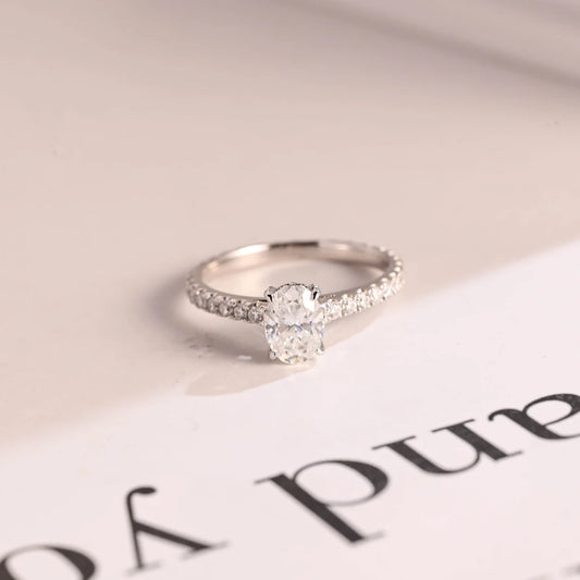 Oval Cut Moissanite Ring
