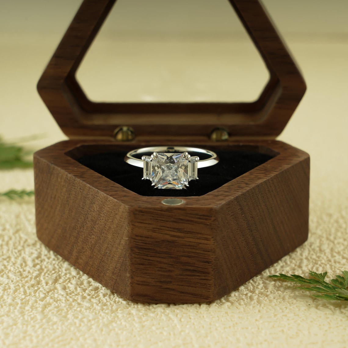 Cushion cut moissanite ring