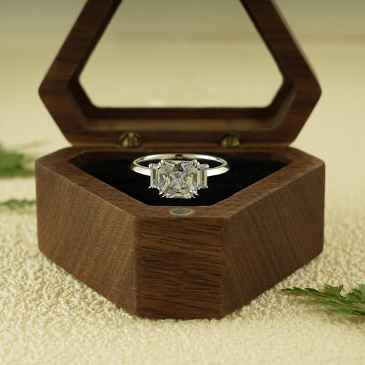 Cushion cut moissanite ring