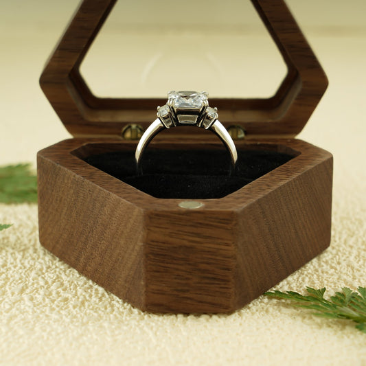 Cushion cut moissanite ring