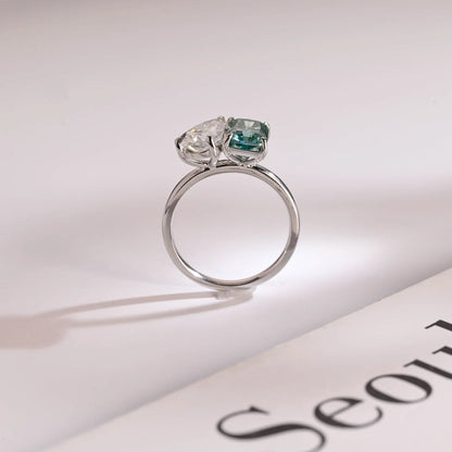 Pear cut moissanite ring