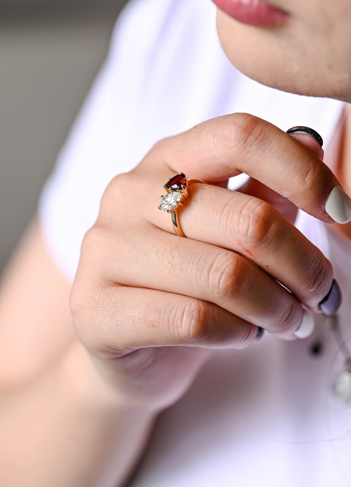 Modern love ring gift for her