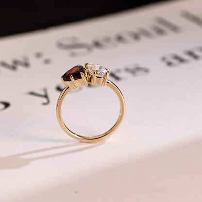 Pear cut moissanite ring