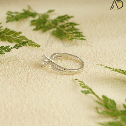 Round Moissanite For Her | 18K Gold Double Band | Open Shank Engagement

