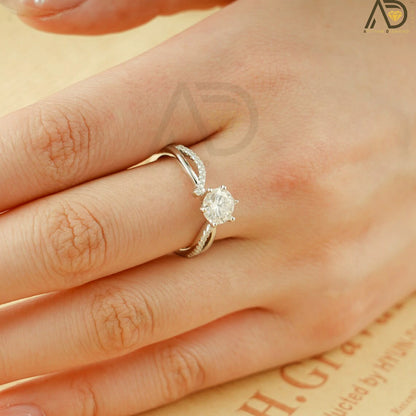 Anniversary Gift For Her | Solid Gold Moissanite Band | Elegant Design

