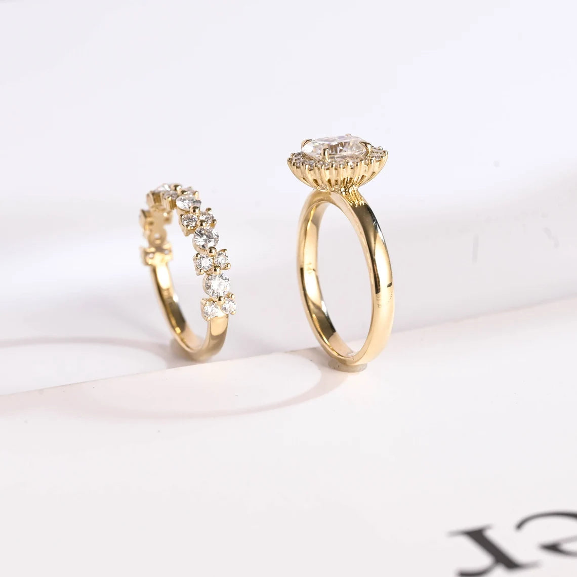 Diamond halo bridal ring
