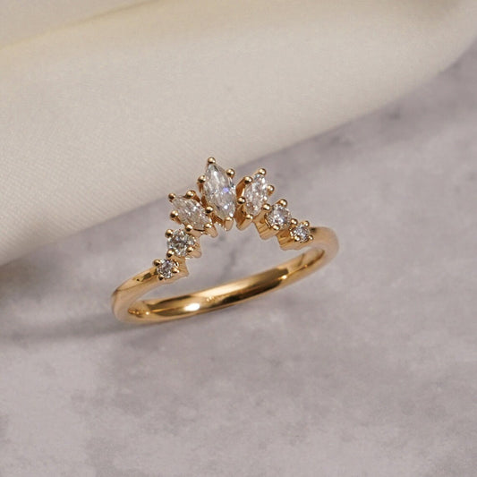 Marquise moissanite ring