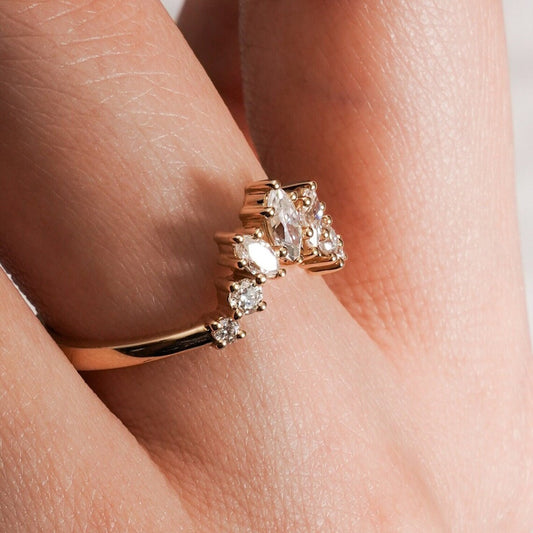 Marquise moissanite ring