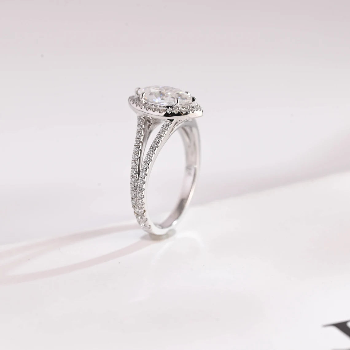 Classic halo engagement ring