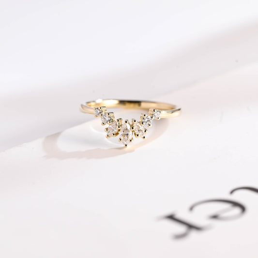 Marquise moissanite band