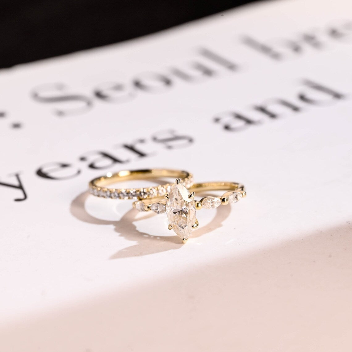Moissanite bridal ring set