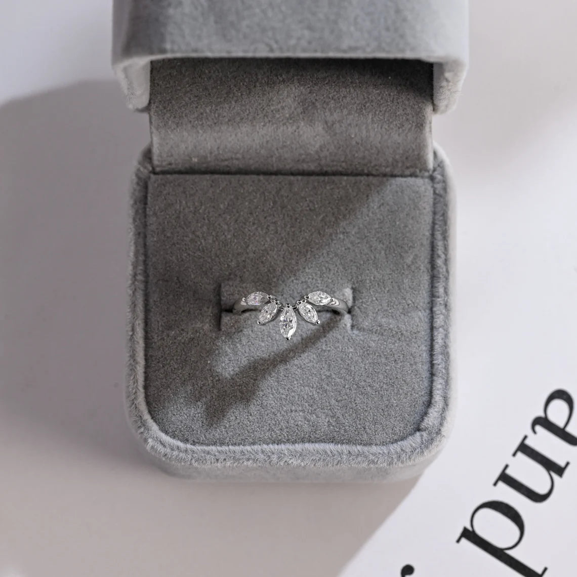 Marquise moissanite ring