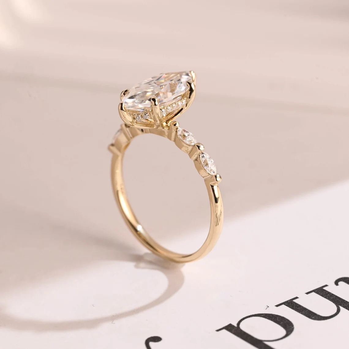 Moissanite diamond ring