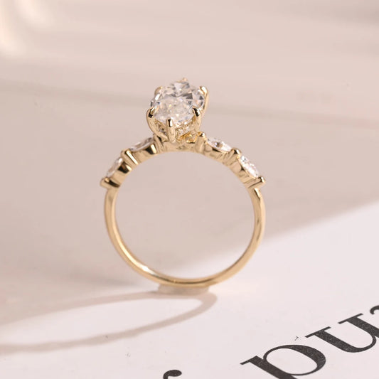 Marquise moissanite engagement ring
