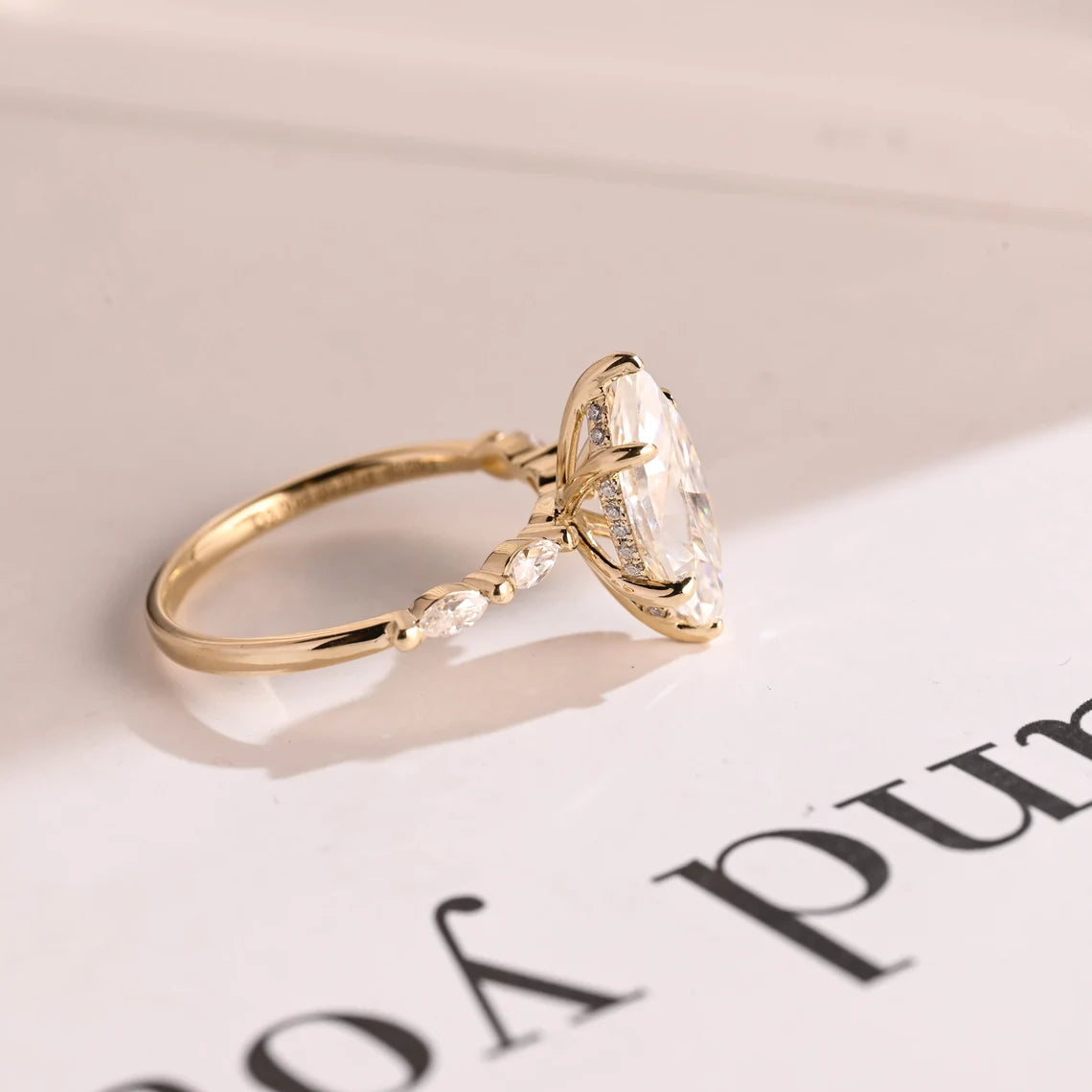 Handmade moissanite ring