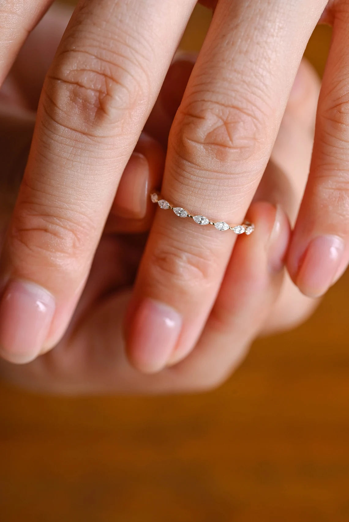 Handmade moissanite ring
