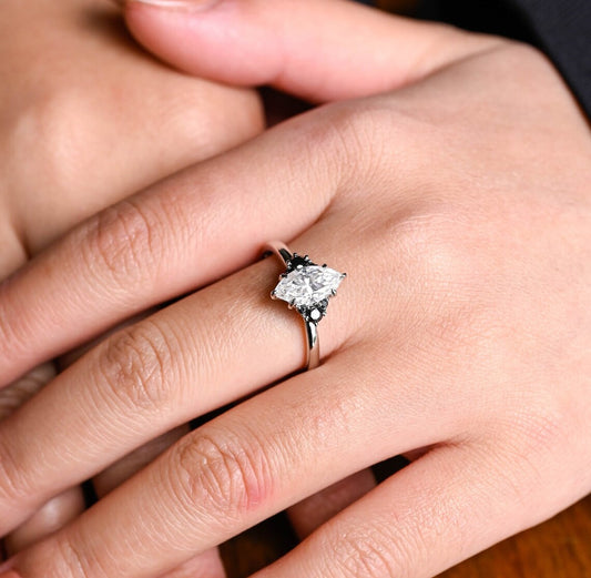 Marquise moissanite diamond ring