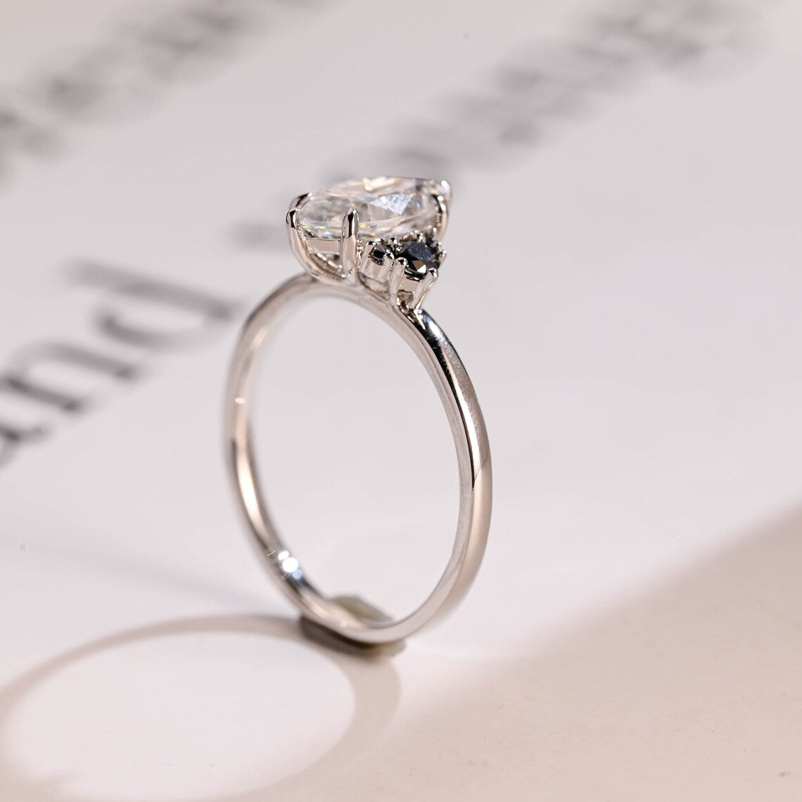 Prong set moissanite ring