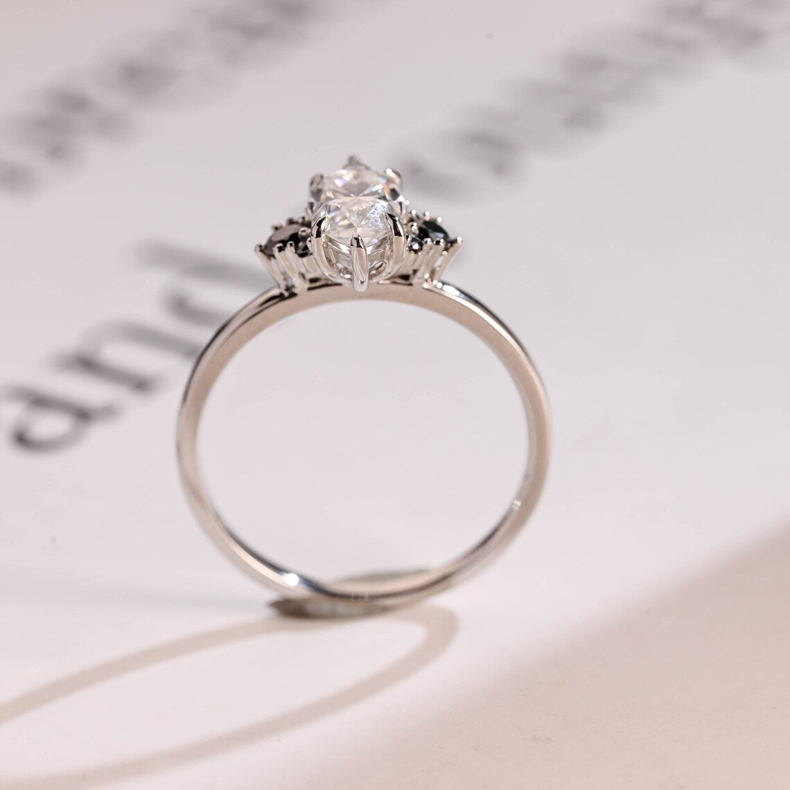 Black diamond accent ring