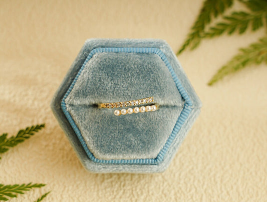 Pearl diamond ring