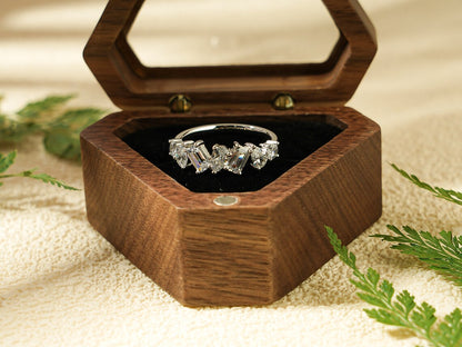 Mixed shape moissanite ring