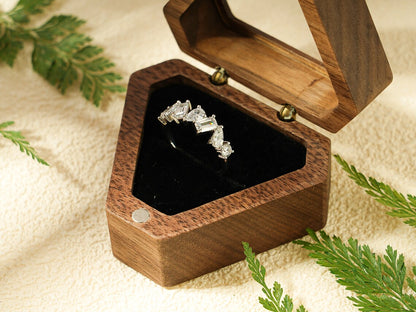 Emerald diamond alternative ring