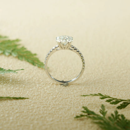 Tulip prong moissanite ring