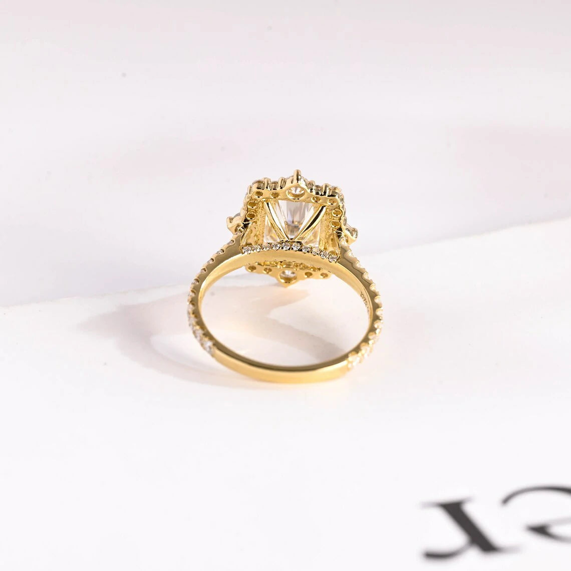 10K–18K Shine | Half Pavé Magic | Moissanite Spark Ring

