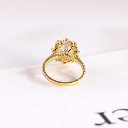 10K–18K Shine | Half Pavé Magic | Moissanite Spark Ring


