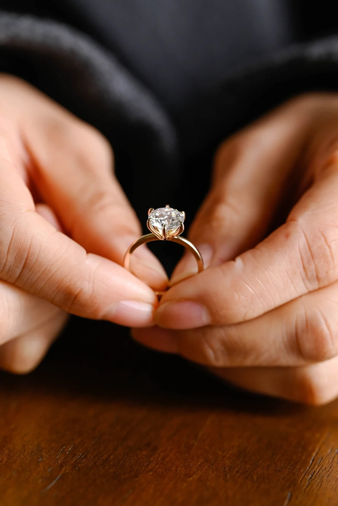 Simple Gold Engagement Ring | Minimal Sparkle Love | Bridal Ring

