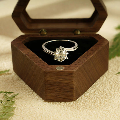 Sunflower Inspired Ring | Solid Gold Engagement | Moissanite for Her

