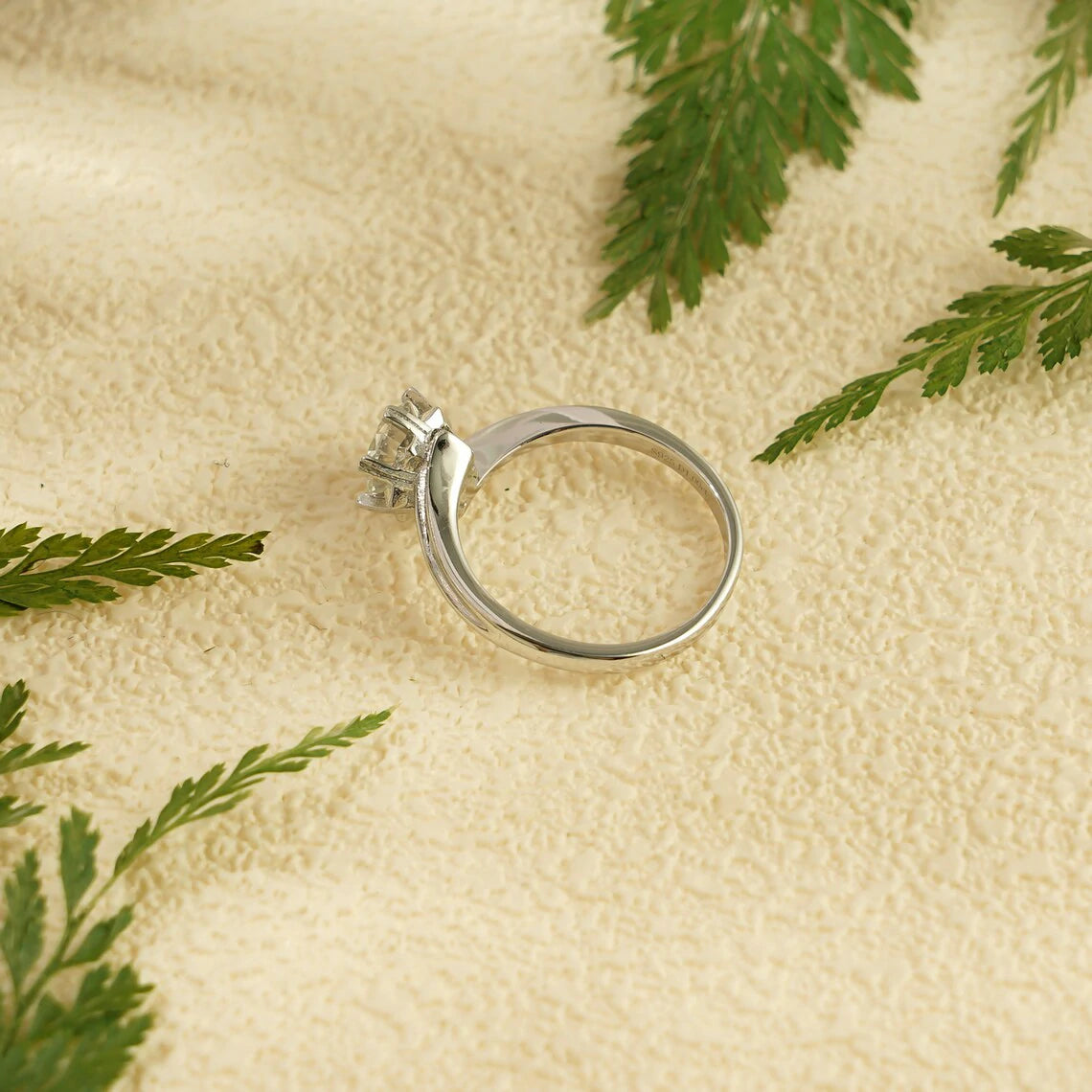 Solid Gold Anniversary Ring | Unique Floral Moissanite | Gift for Love

