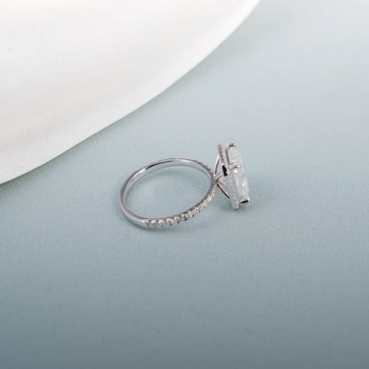 sparkling moissanite ring | halo ring for her | wedding ring with moissanite
