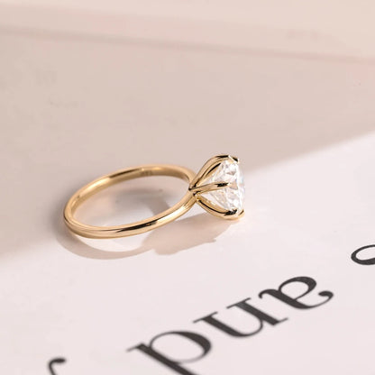 14K Gold Moissanite Ring | Forever Promise Band | Clean Design

