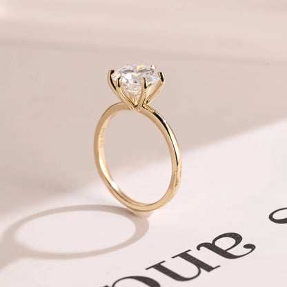 Moissanite Engagement Ring | Handmade in Gold | Romantic Spark

