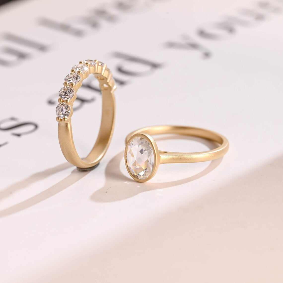 Moissanite diamond ring set