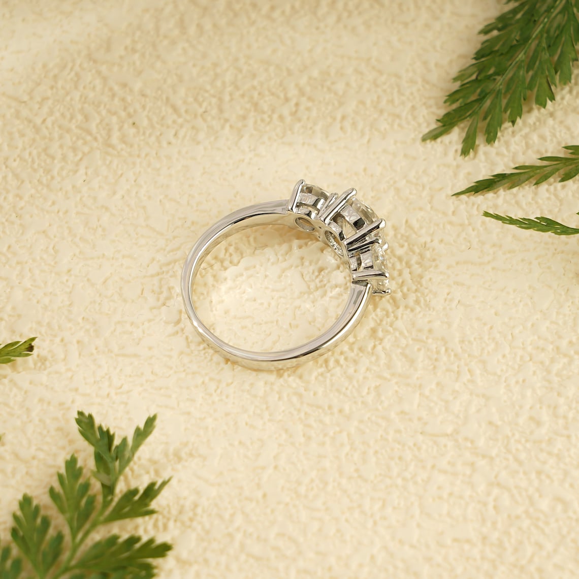 Prong-set moissanite ring