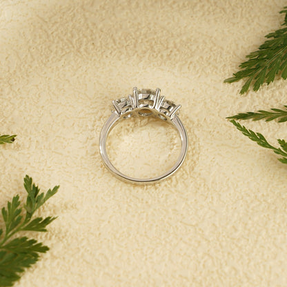 White gold moissanite ring
