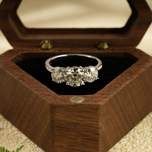 Three stone engagement ring
