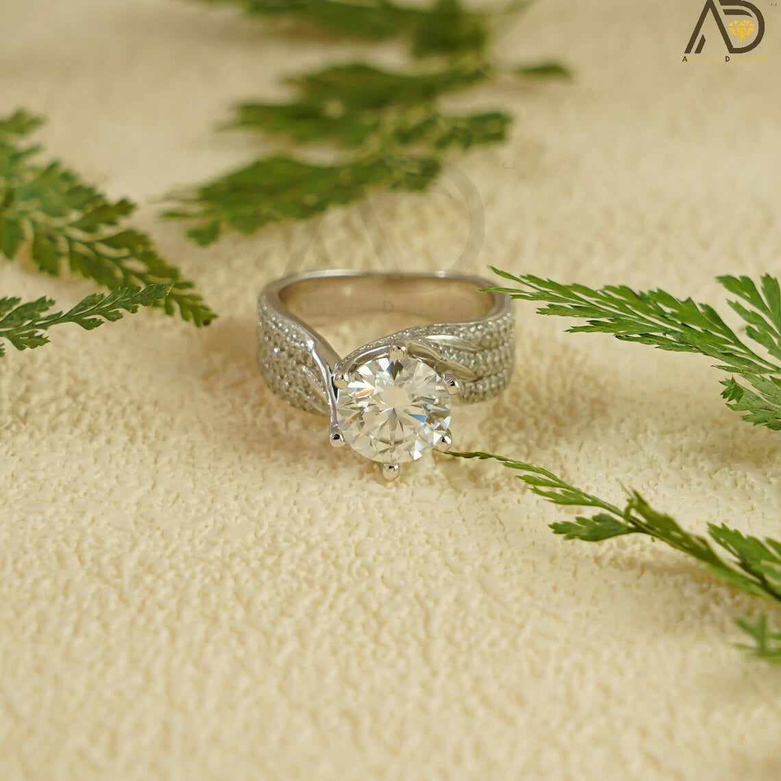 10K Gold Bridal Ring | Pave Moissanite Band | Timeless Gift

