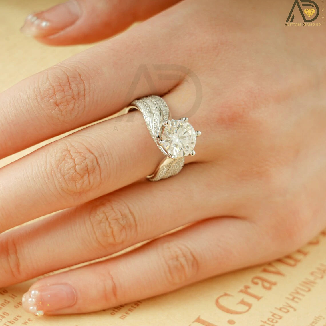 Elegant Bridal Ring | Half Pave Wedding Band | Stylish Jewelry

